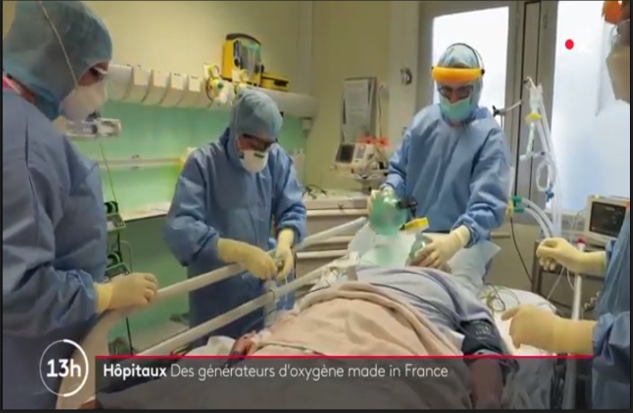 NOVAIR recibe a France 2 para un informe sobre la producción de oxígeno médico in situ.